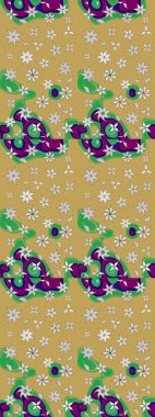 Robot resim. Raster illüstrasyonu. Sarı renkli çiçekler. Şirin çiçek elementleri..