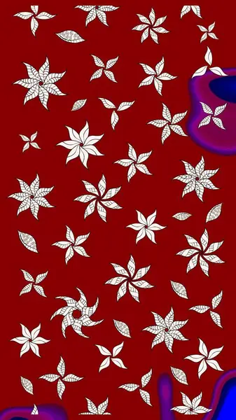 Kırmızı renkte çiçekler. Düz Çiçek Elementleri Tasarımı. Güzel çiçek deseni. Renkli Bahar Teması çizim şablonu.