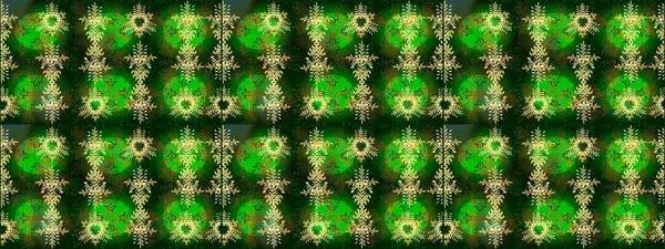 Noel stili. Yeşil, mavi ve sarı renkli kar taneleri. Raster illüstrasyonu.