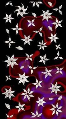 Siyah renkli çiçekler. Küçük çiçekte sevimli çiçek deseni var..