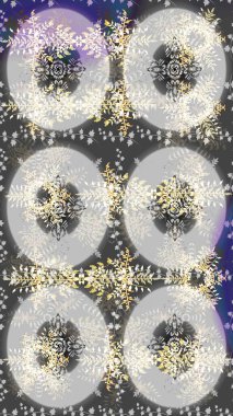 Raster illüstrasyonu. Şirin çiçekli eskiz deseni ve gri, nötr ve bej renkli yapraklar, suluboya çiçek deseni, duvar kağıdı, kart veya kumaş için fayanslı.