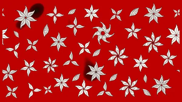 Raster çiçek desenleri çiziyor. Vadinin çiçekleri kırmızı renklerde.