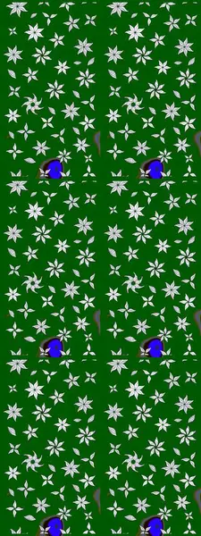 Raster illüstrasyonu. Düz Çiçek Elementleri Tasarımı. Taslak desenli, modaya uygun kumaş deseni. Renkli Bahar Teması eskiz kalıbı. Şirin çiçek elementleri..