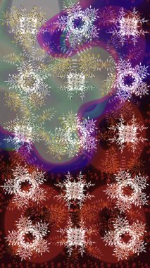 Raster illüstrasyonu. Tarafsız, gri ve kahverengi renklerde altın elementlerle klasik eskiz deseni.