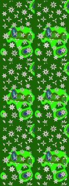 Renkli Yaz Temalı eskiz kalıbı. Raster Illustrasyon 'daki Çiçek Deseni' nin son moda çizimi. Güzel kumaş deseni. Düz Çiçek Elementleri Tasarımı.