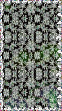 Raster illüstrasyonu. Kusursuz çiçek deseni. Gri renkli Asya tekstili.