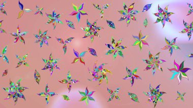 Raster illüstrasyonu. Tarafsız renklerde şirin çiçekler. Küçük çiçekli basit bir çiçek çizimi. Moda baskısı, albüm, ambalaj kağıdı, duvar kağıdı için zarif dekoratif süslemeler..