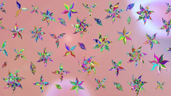 Raster illüstrasyonu. Tarafsız renklerde şirin çiçekler. Küçük çiçekli basit bir çiçek çizimi. Moda baskısı, albüm, ambalaj kağıdı, duvar kağıdı için zarif dekoratif süslemeler..