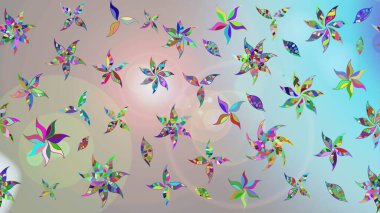 Renkli Bahar Teması eskiz kalıbı. Tarafsız renklerde çiçekler. Sevimli çiçek raster deseni. Düz Çiçek Elementleri Tasarımı.