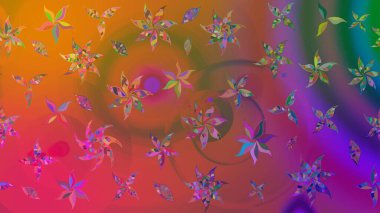 Suluboya çizim kalıbı. Çiçekler suluboya tarzında kahverengi renkte. Çiçek izi.