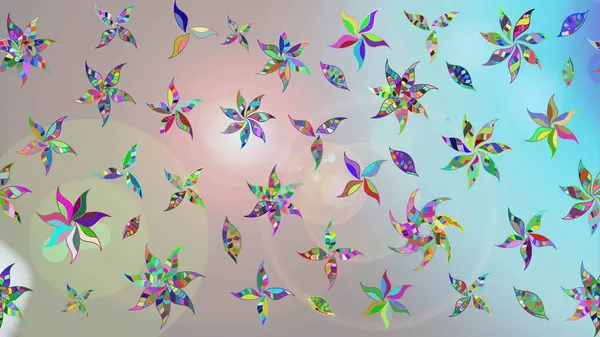 Renkli Bahar Teması eskiz kalıbı. Tarafsız renklerde çiçekler. Sevimli çiçek raster deseni. Düz Çiçek Elementleri Tasarımı.