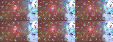 Düz Çiçek Elementleri Tasarımı. Raster illüstrasyonu. Renkli Bahar Teması eskiz kalıbı. Güzel kumaş deseni. Çiçek desenli çizim. Asya tekstil tarzında.