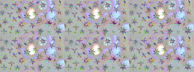 Moda baskıları için zarif bir şablon. Çiçekli bahar çiçekleri. Küçük çiçekte güzel bir desen. Küçük renkli çiçekler. Motley illüstrasyonu. Çizim.