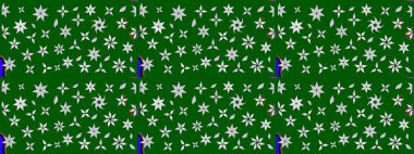 Küçük çiçekteki sevimli çiçek deseni. Güzel karalamalı çiçek desenli çizim. Güzel kumaş deseni. Raster illüstrasyonu.