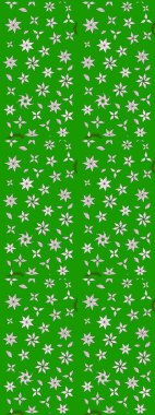 Raster illüstrasyonu. Yeşil renkli çiçekler. Küçük çiçekte sevimli çiçek deseni var..