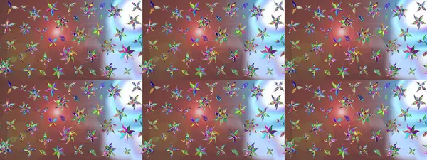 Düz Çiçek Elementleri Tasarımı. Raster illüstrasyonu. Renkli Bahar Teması eskiz kalıbı. Güzel kumaş deseni. Çiçek desenli çizim. Asya tekstil tarzında.