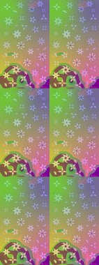 Tarafsız renklerde çiçekler. Tropik çiçek desenleri. Raster illüstrasyonu.