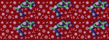 Moda baskıları için zarif bir şablon. Halk tarzı. Modern çiçek arkaplanı. Parlak renkli çiçekleri ve kırmızı yaprakları olan harika bir çiçek deseni..