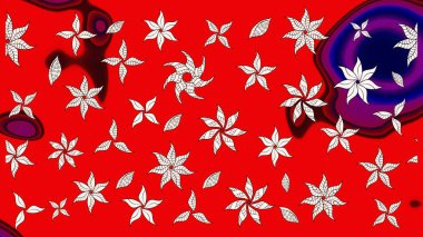 Raster resim. Elle çizilmiş. Güzel kumaş deseni. Doodle çiçekler ve dalları, otlar ve çiçekler.