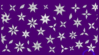Küçük çiçekli yay deseni çiz. Raster illüstrasyonu. Suluboya tarzında mor renkler üzerine.