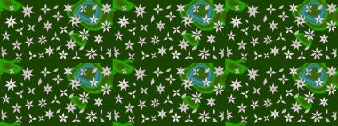 Manzaralı çiçek deseni. Çiçek kompozisyonu, el boyası, hassas şablon. Sevgililer günü ve tebrik kartı konsepti için şık bir davetiye. Üst manzara, yumuşak yeşil renk biçimi.