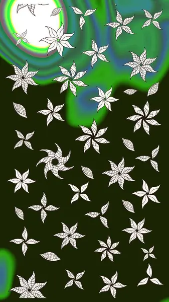 Gri renkli çiçekler. Raster düz çiçek çizim deseni. Tasarım hediye paketi, tebrik kartları, posterler ve afiş tasarımı.