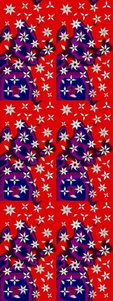 Nazikçe, güzel çiçek arkaplanı. Kırmızı renkte çiçekler. Raster çiçek desenli ve çiçekli..