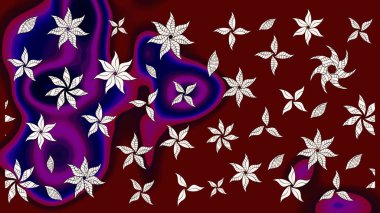 Kumaş desenli papatya çiçeği detayı. Kırmızı renkte çiçekler.