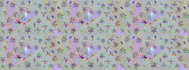 Üzerinde gri renkte çiçekler olan bir çiçek deseni çiz. Suluboya tarzında gri renkte çiçekler.