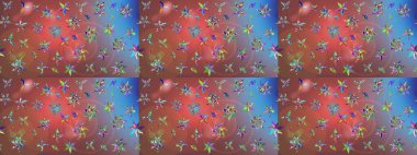 Çiçekli karalama şeklinde Raster çiçek deseni. Kahverengi renkli çiçekler. Nazik, sevimli çiçek arkaplanı..