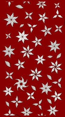 Elle çizilmiş sonbahar çiçeği deseni. Doodle tarzı. Kırmızı renkte çiçekler. Tekstil ve kapak tasarımı için mükemmel. Renkli kırmızı çizim deseni.