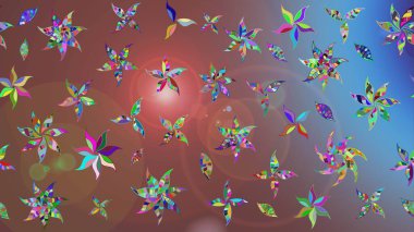 Vadinin çiçekleri kahverengi renklerde. Çiçeksel çizim kalıbının çizimi.