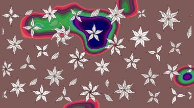 Raster illüstrasyonu. Flower eskiz arka planı. Şatafatlı bahar bahçesi dokusu. Çiçek deseni.