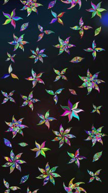 Raster illüstrasyonundaki çiçek desenli çizim. Gri renkli çiçekler.