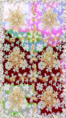 Tarafsız renklerde altın elementler. Barok tarzında kusursuz bir doğulu süsü. Geleneksel klasik raster altın pürüzsüz desen.