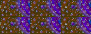 Hediye ambalaj kağıdı, tebrik kartları, posterler ve pankart tasarımı. Kahverengi renkli çiçekler. Raster düz çiçek çizim deseni.