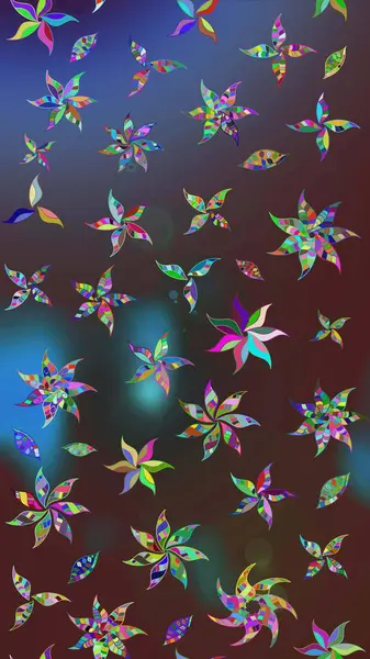 Raster illüstrasyonu. Kahverengi renkli çiçekler. Çizim çiçek deseni duvar kağıdı için kullanılabilir.