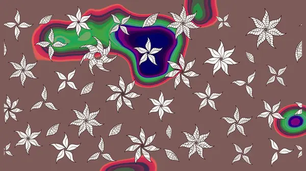 Raster illüstrasyonu. Flower eskiz arka planı. Şatafatlı bahar bahçesi dokusu. Çiçek deseni.