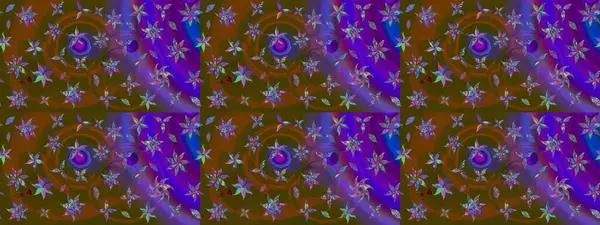 Hediye ambalaj kağıdı, tebrik kartları, posterler ve pankart tasarımı. Kahverengi renkli çiçekler. Raster düz çiçek çizim deseni.