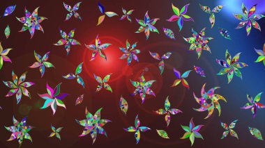 Vadinin çiçekleri kahverengi renklerde. Raster çiçek desenleri çiziyor..