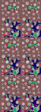 Kahverengi renkli çiçek desenli eskiz, el yapımı papatyalar, papatyalar. Tekrar eden çiçek arkaplanı, zarif kahverengi çiçek duvar kağıdı..