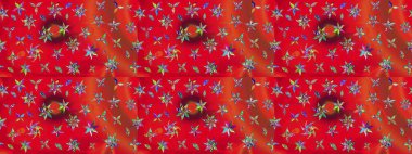 Yumuşak, bahar çiçekli arka plan. Çiçekli karalama şeklinde Raster çiçek deseni. Kırmızı renkte çiçekler.