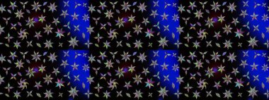 Raster illüstrasyonundaki çiçek desenli çizim. Düz Çiçek Elementleri Tasarımı. Siyah renkli çiçekler. Renkli Bahar Teması çizim şablonu.