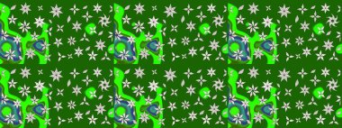 Raster çiçek desenleri çiziyor. Vadinin yeşil renkli çiçekleri.