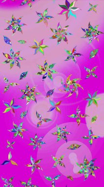 Çiçekli karalama şeklinde Raster çiçek deseni. Yumuşak, bahar çiçekli arka plan. Tarafsız renklerde çiçekler.