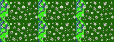 Raster çiçek izi. Çiçek yeşili eskiz deseni. Klasik taslak çizimi.