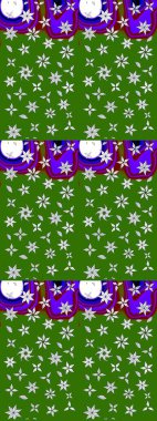 Düz Çiçek Elementleri Tasarımı. Yeşil renkli çiçekler. Renkli Bahar Teması eskiz kalıbı. Çiçek desenli eskiz, yaz çiçekleri..