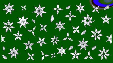 Raster illüstrasyonu. Küçük çiçekteki sevimli çiçek deseni. Yeşil renkte çiçekler.