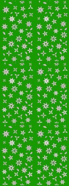 Manzaralı çiçek deseni. Üst manzara, yumuşak yeşil renk tarzı. Sevgililer günü ve tebrik kartı konsepti için şık bir davetiye. Çiçek kompozisyonu, el boyası, hassas şablon..