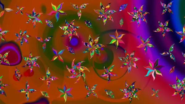 Küçük bir çiçekte eskiz deseni. Raster illüstrasyonu. Hoş bir çiçek geçmişi var. Güzel kumaş deseni.